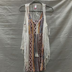 Dress with Crochet Vest